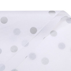 Серебро 2 листы бумаги для упаковки подарков в горошек, прямоугольные, сложенный букет цветов украшение оберточной бумаги, серебряные, 700x500 мм