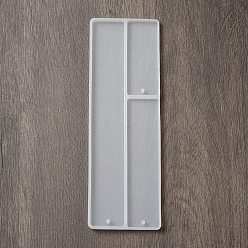 Rectangle DIY Silicone Bookmark Molds, Pendant Molds, Resin Casting Molds, Rectangle, 185x60.5x5mm, Hole: 2.8mm, Inner Diameter: 67.5~181x26.5~28mm