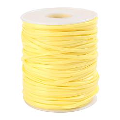 Желтый Плоские шнуры из пвх, для изготовления ювелирных изделий, желтые, 2.3 мм, о 50 ярдов / крен
