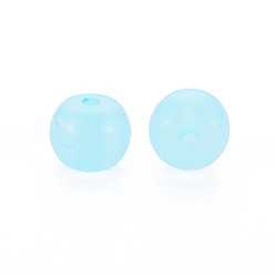 Bleu Ciel Clair Perles acryliques de gelée d'imitation , baril, lumière bleu ciel, 13x10.5mm, Trou: 2.5mm, environ375 pcs / 500 g