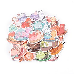 Snail Waterproof Self Adhesive Paper Stickers, for Suitcase, Skateboard, Refrigerator, Helmet, Mobile Phone Shell, Colorful, Snail Pattern, 40~53x56~74x0.2mm, about 50pcs/bag