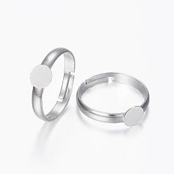 Серебро Латуни баз площадку кольцо, без свинца, без кадмия и без никеля , регулируемый, серебряный цвет гальваническим, лоток : 6 мм, 17 мм