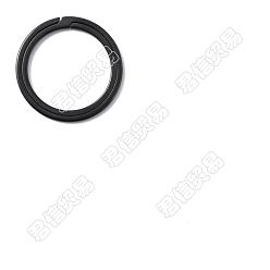 Electrophoresis Black Разрезные кольца из титанового сплава olycraft, кольца с двойной петлей, электрофорез черный, 28x1 мм, внутренний диаметр: 21.5 мм