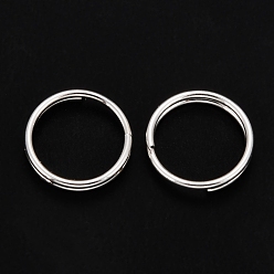 Plata 304 anillos partidos de acero inoxidable, anillos de salto de doble bucle, plata, 10x1.6 mm, diámetro interior: 8.5 mm, alambre simple: 0.8 mm