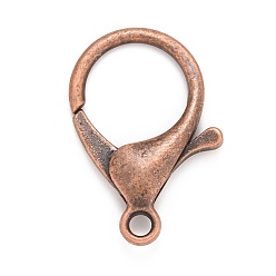Red Copper Alloy Lobster Claw Clasps, Parrot Trigger Clasps, Red Copper, 34.5x23x5mm, Hole: 3mm