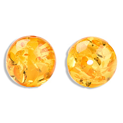 Gold Resin Imitation Amber Beads, Round, Gold, 19mm, Hole: 2~2.4mm
