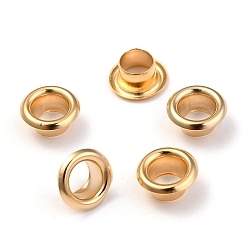 Oro Núcleo de ojete de acero inoxidable estilo europeo 201, ojal para cuentas grandes agujeros, plano y redondo, dorado, 8x4.5 mm, agujero: 4 mm