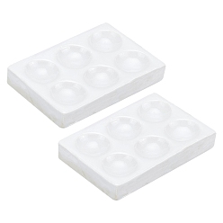 Blanc Plaque de réaction en porcelaine, pour fournitures de laboratoire, blanc, 7.9x5.4x1.3 cm, diamètre intérieur: 20 mm