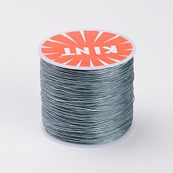 Gray Round Waxed Polyester Cords, Gray, 0.6mm, about 76.55 yards(70m)/roll