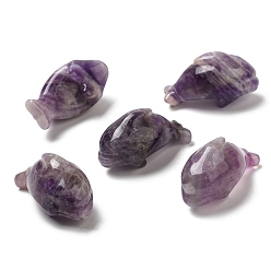 Amethyst Natural Amethyst Sculpture Display Decorations, for Home Office Desk, Dolphin, 20~21x36~37x18.5~19.5mm