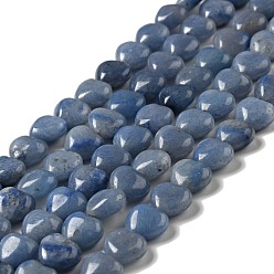 Синий Авантюрин Природные голубые авантюрин бисером пряди, сердце, 12x12~12.5x5~5.5 мм, отверстие : 1.2 мм, около 33~34 шт / нитка, 15.35'' (39 см)