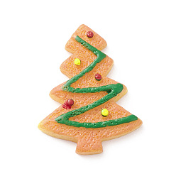 Arbre de Noël Cabochons décodés biscuits imitation plastique & résine opaque de Noël, Sandy Brown, arbre de Noël, 28x21.5x4mm