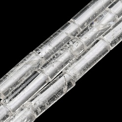 Хрусталь Природных кристаллов кварца бисер нитей, бусины из горного хрусталя, колонка, 12.5~14x4~4.5 мм, отверстие : 1 мм, около 28~29 шт / нитка, 15.35~15.55 дюйм (39~39.5 см)