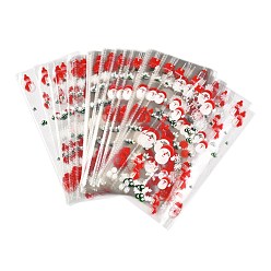 Snowman Christmas Theme Plastic Storage Bags, for Chocolate, Candy, Cookies Gift Packing, Snowman Pattern, 27x13x0.01cm, 100pcs/bag