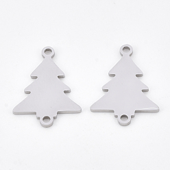Stainless Steel Color 201 Stainless Steel Links connectors, Laser Cut Links, Tree, Stainless Steel Color, 17.5x13x1mm, Hole: 1.4mm