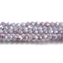 Thistle Baking Painted Transparent Glass Beads Strands, Imitation Opalite, AB Color, Faceted, Bicone, Thistle, 3x2.5mm, Hole: 0.8mm, about 168~172pcs/strand, 16.30~17.01 inch(41.4~43.2cm)