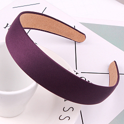 Purple Wide Cloth Hair Bands, Solid Simple Hair Accessories for Women, Purple, 145x130x28mm