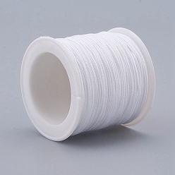 Белый Плетеной нейлоновой нити, DIY материал для изготовления ювелирных изделий, белые, 0.8 мм, 100 ярдов / рулон
