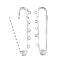 Silver 5-Holes Iron Kilt Pins, Silver Color Plated, 75x21mm, Hole: 3mm