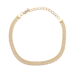 Золотой Вакуумное покрытие 304 ожерелья-цепочки из нержавеющей стали, с карабин-лобстерами , золотые, 13.1 дюйм (33.5 см)