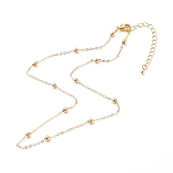 Golden Brass Satellite Chain Necklaces, with 304 Stainless Steel Lobster Claw Clasp, Golden, 15.94 inch(40.5cm)