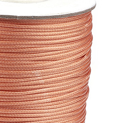 Coral Korean Waxed Polyester Cord, Coral, 1mm, about 85yards/roll