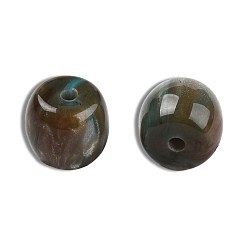 Светлый Морско-зеленый Бусины из cмолы, имитация драгоценных камней, баррель, светло-зеленый, 8x7 мм, отверстие : 1.6 мм