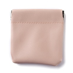 Pink Cartera de piel sintética, monedero del cambio, pequeña bolsa de almacenamiento para auriculares, moneda, joyas, con cierre magnético, rosa, 8.4x8.1x0.5 cm