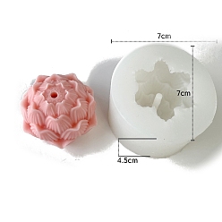Blanc Moules en silicone de qualité alimentaire lotus bricolage, moules à bougies, pour la fabrication de bougies d'aromathérapie bricolage, blanc, 3 cm