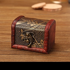 Rouge Foncé Boîte à bijoux en bois, avec fermoir avant, pour les loisirs artistiques et le stockage à domicile, rectangle, rouge foncé, 6x8x6 cm