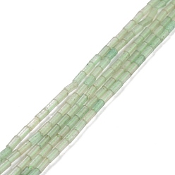 Зеленый Авантюрин Естественный зеленый авантюрин бисер нитей, колонка, 3.8~4.3x2.4 мм, отверстие : 0.9 мм, около 87 шт / нитка, 14.88~15.12 дюйм (37.8~38.4 см)