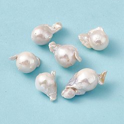 Color de la concha Perlas keshi naturales barrocas, pepitas, color de concha, 22.5~38.5x17~19x13~16.5 mm, agujero: 0.7 mm