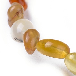 Opale Jaune Bracelets extensibles en perles d'opale jaune naturelle, pierre tombée, nuggets, diamètre intérieur: 2~2-1/4 pouce (5.2~5.6 cm)