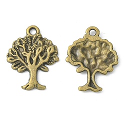 Antique Bronze Tibetan Style Alloy Pendants, Cadmium Free & Lead Free, Antique Bronze, Tree, 22x17x2mm, Hole: 2mm