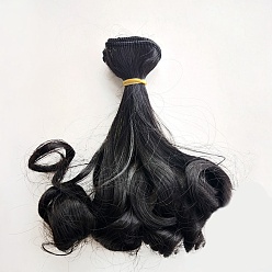 Gris Pelo largo de la peluca de la muñeca del peinado de la permanente de la pera de la fibra de alta temperatura, para diy girl bjd makings accesorios, gris, 5.91~39.37 pulgada (15~100 cm)