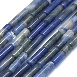 Sodalite Natural Sodalite Beads Strands, Column, 11~15x3.5~4.5mm, Hole: 1~1.2mm, about 28~30pcs/strand, 15.1~15.9 inch(38.5~40.5cm)