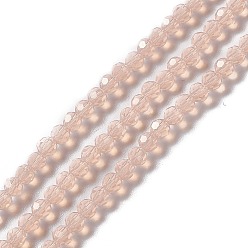 PeachPuff Faceted(32 Facets) Glass Beads Strands, Round, PeachPuff, 4mm, Hole: 1mm, about 99~107pcs/strand, 14.09~15.43''(35.8~39.2cm)