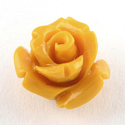 Goldenrod Dyed Flower Synthetical Coral Beads, Goldenrod, 10x8mm, Hole: 1mm