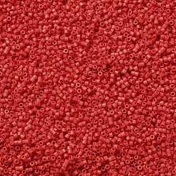 Red Cylinder Seed Beads, Frosted Colors, Uniform Size, Red, 2x1.3~1.5mm, Hole: 0.8~1mm, about 40000pcs/bag, 450g/bag
