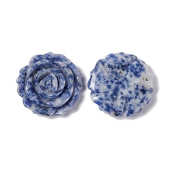 Jaspe Avec Point Bleu Pendentifs de jaspe tache bleue naturelle, charmes de fleurs, 33~33.5x7mm, Trou: 1mm
