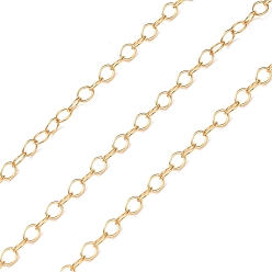 Настоящее золото 14K Латунные кабельные цепи, пайки, настоящие цепочки с золотым наполнителем 14k, реальный 14 k позолоченный, ссылка: 3x2.3x0.3 mm