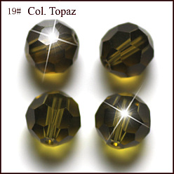 Цвет Оливы Имитация Австрийские кристаллические шарики, класс AAA, граненый (32 граней), круглые, оливковый, 8 мм, отверстие : 0.9~1.4 мм