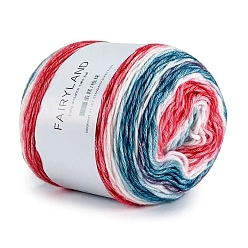 Crimson 100g Cotton Yarn, Dyeing Fancy Blend Yarn, Crocheting Cake Yarn, Rainbow Yarn for Sweater, Coat, Scarf and Hat, Crimson, 3mm