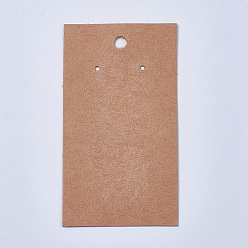 Terre De Sienne Des cartes d'affichage de papier, utilisé pour boucles d'oreilles, rectangle, Sienna, 90x50x0.1mm, Trou: 1~5mm