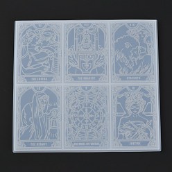 Mixed Patterns Tarot Cards Silicone Molds, 6 Different Cards Molds, For UV Resin, Epoxy Resin Craft Making, Mixed Patterns, 185x200x6.5mm, Inner Diameter: 87x62mm