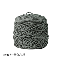 Dark Gray 190g 8-Ply Milk Cotton Yarn for Tufting Gun Rugs, Amigurumi Yarn, Crochet Yarn, for Sweater Hat Socks Baby Blankets, Dark Gray, 5mm