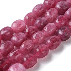 Rose Vieux Malaisie naturelles perles de jade brins, facette, ovale, teint et chauffé, vieux rose, 10.5~13x8.5~10x7~10mm, Trou: 1.2mm, Environ 31~32 pcs/chapelet, 14.57''~15.16'' (37~38.5 cm)