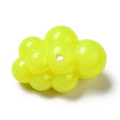 Yellow Opaque Acrylic Beads, Cloud, Yellow, 32.5x22.5x17mm, Hole: 3mm, about 106pcs/500g