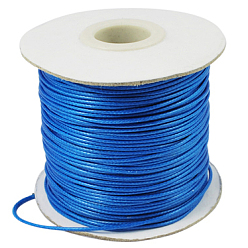 Озёрно--синий Корейские вощеные полиэфирные шнуры, шарик шнур, Плут синий, 1.2 мм, около 185 ярдов / рулон