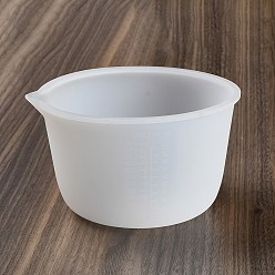 White Silicone Epoxy Resin Mixing Measuring Cups, For UV Resin, Epoxy Resin Jewelry Making, Column, White, 147x132x86mm, Inner Diameter: 122x128mm, Capacity: 600ml(20.29fl. oz)